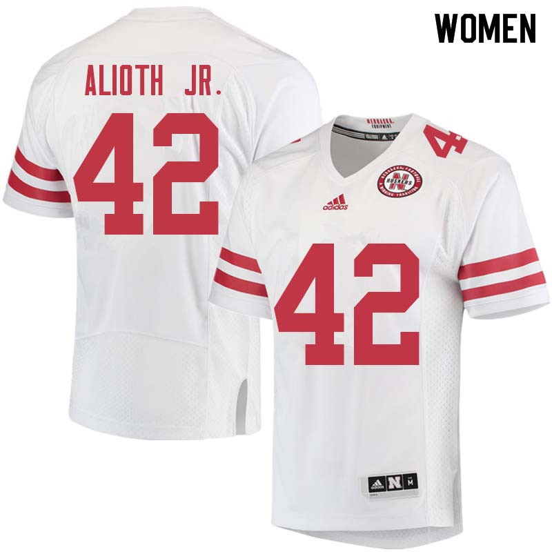 Women #42 Chad Alioth Jr. Nebraska Cornhuskers College Football Jerseys Sale-White